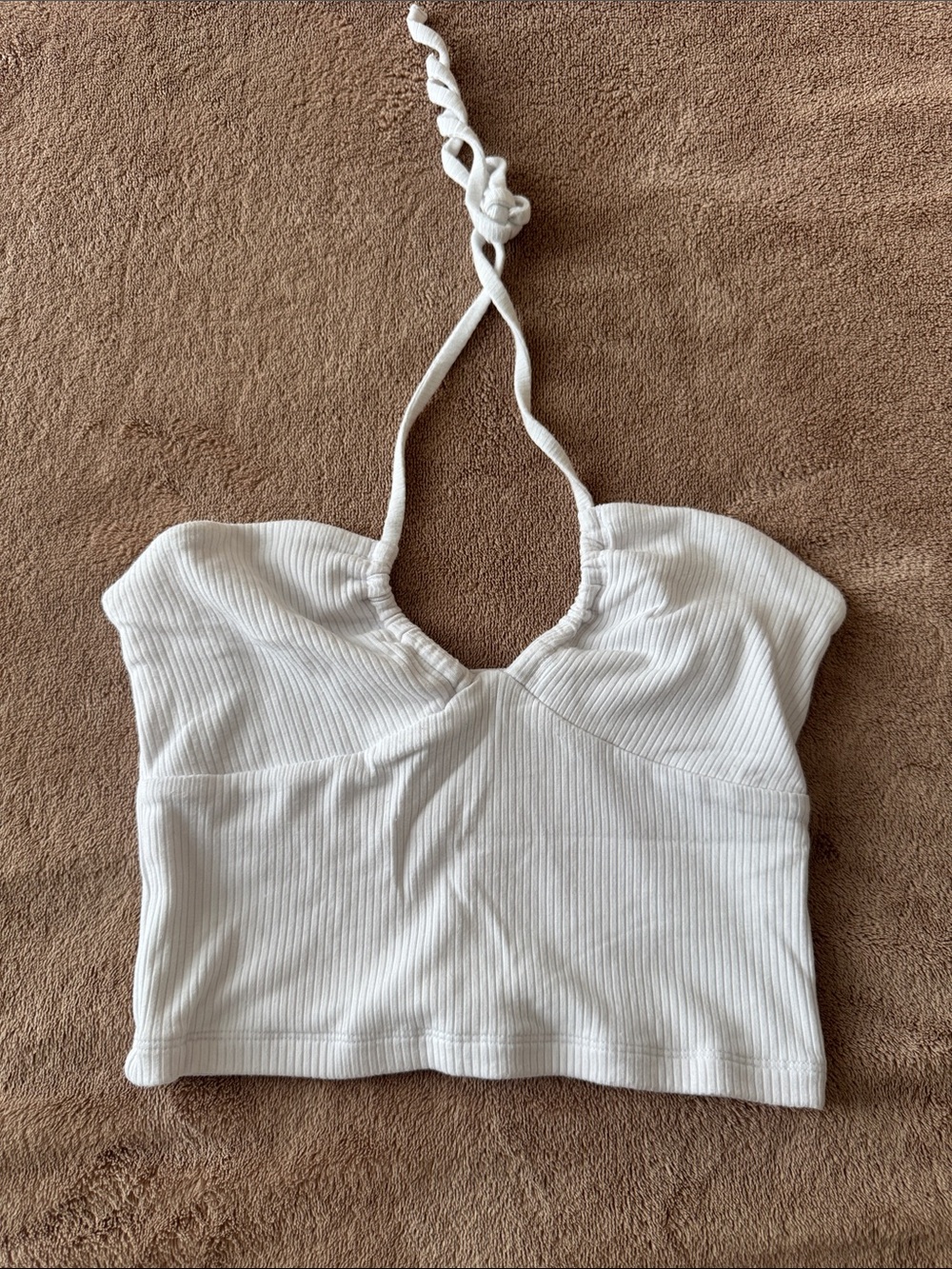 Women’s White Ribbed Halter Crop Top Wilfred Aritzia